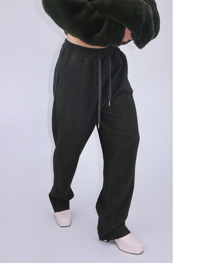 Unisex tapered pleats pants (2 color)