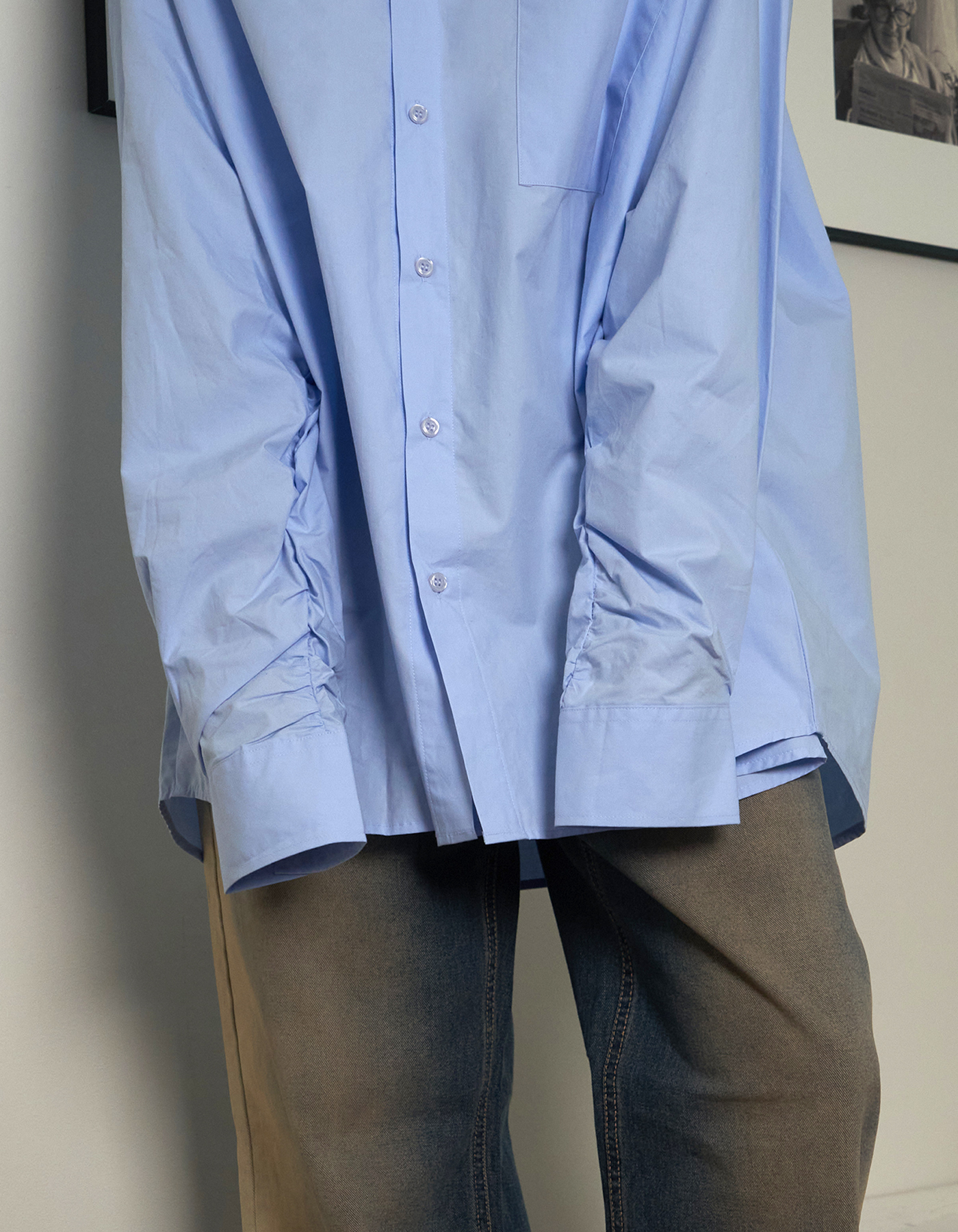 Unisex over shirring shirts (4 Color)