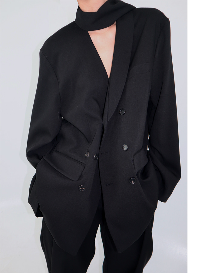 Unisex panel jacket (Black)
