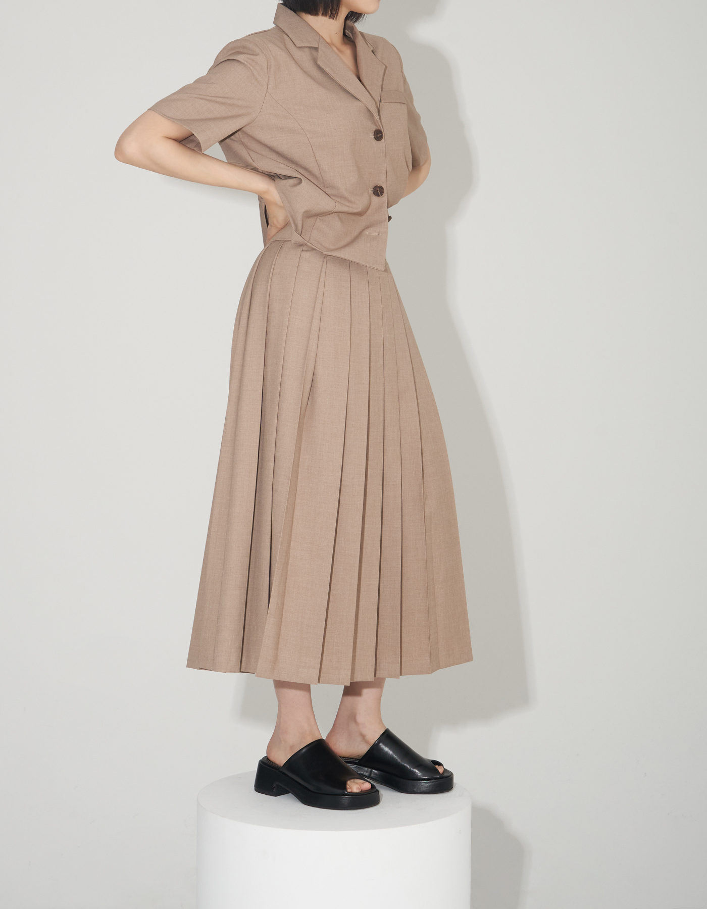 Boyd pleats long skirt (3 Color)