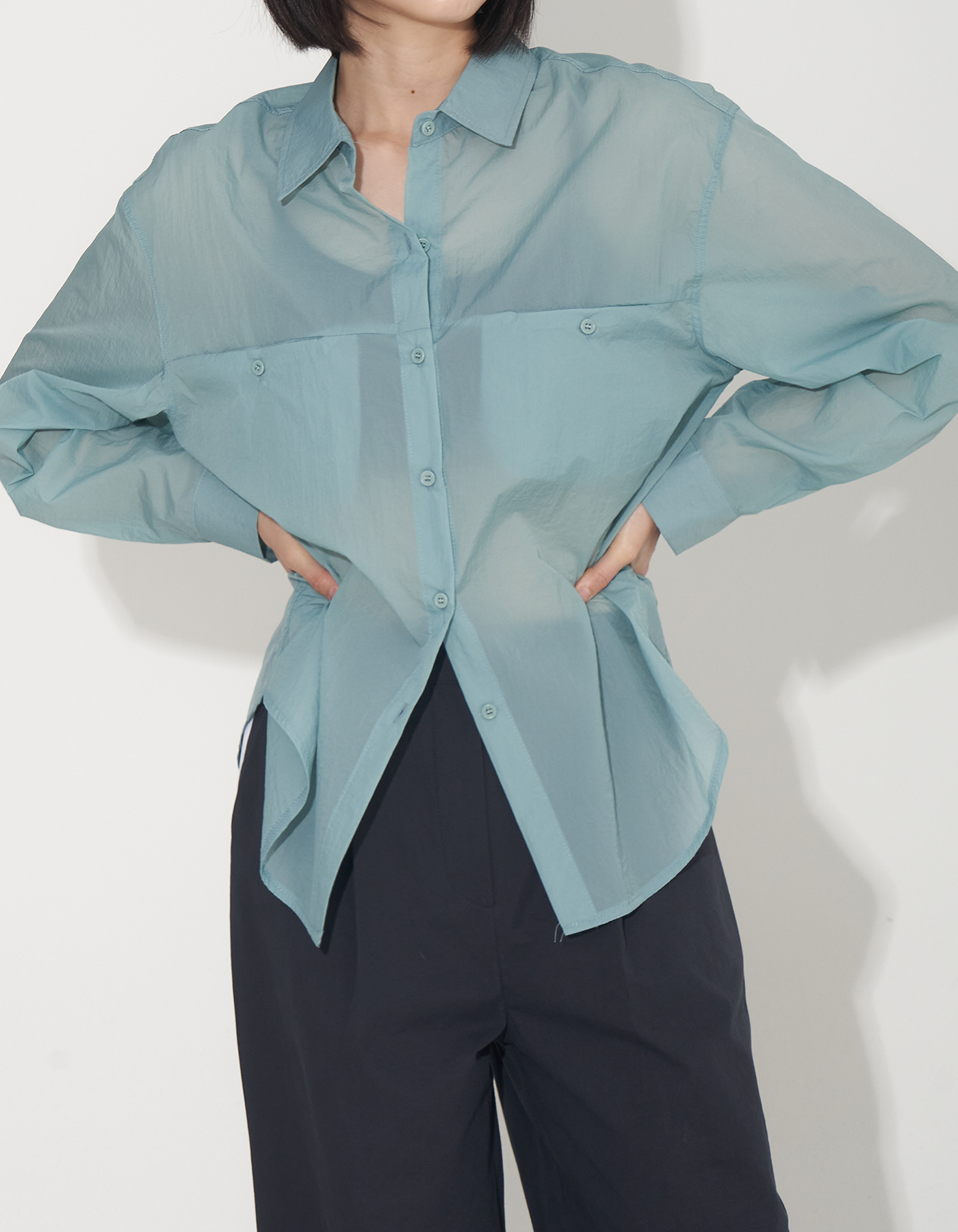 Seethrough summer two pocket shirts (3 Color)