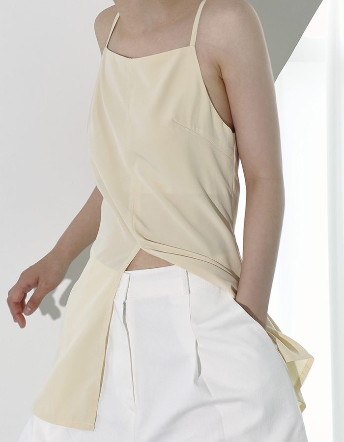 Front cutting silk slip sleeveless (3 Color)