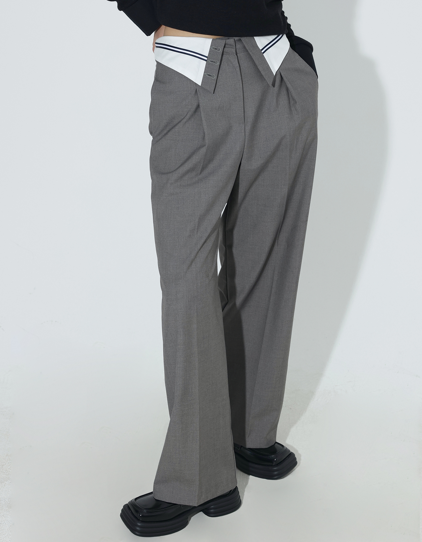 Reverse stripe button pants (2 Color)