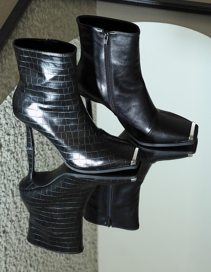 Square toe ankle boots (2 Color)