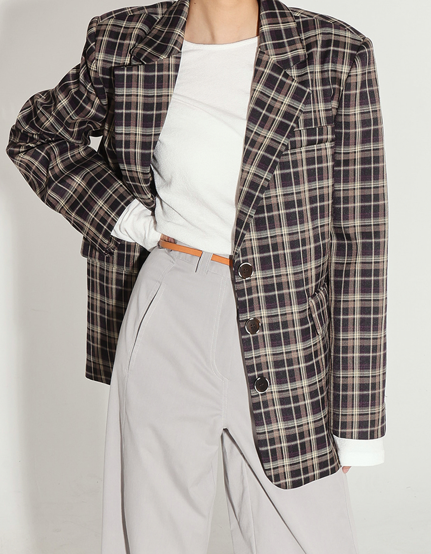Variety color check jacket (2 Color)