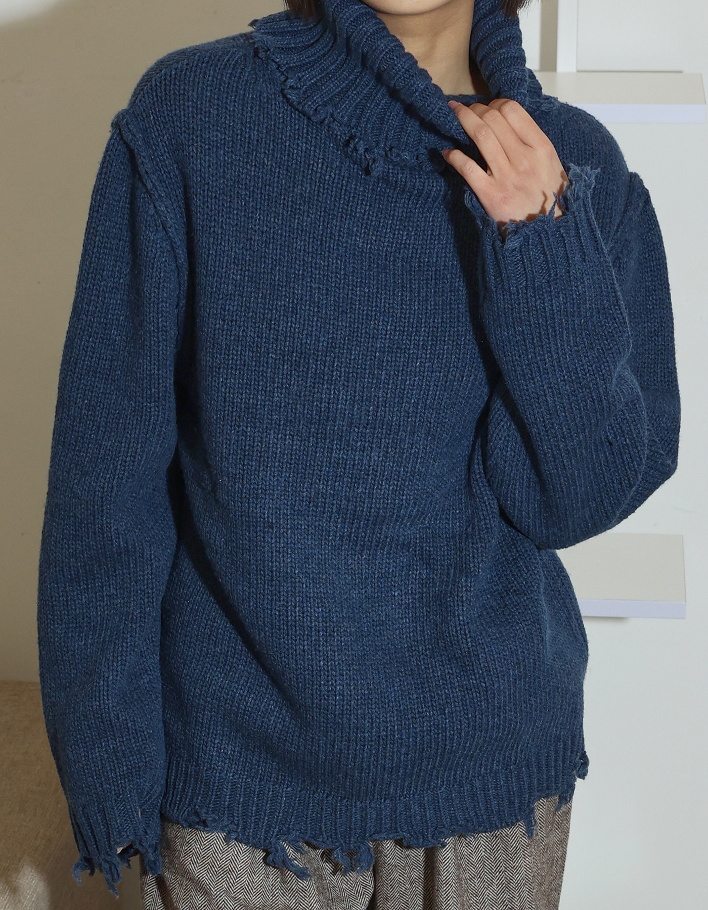 Warm high neck turtleneck knit (3 Color)