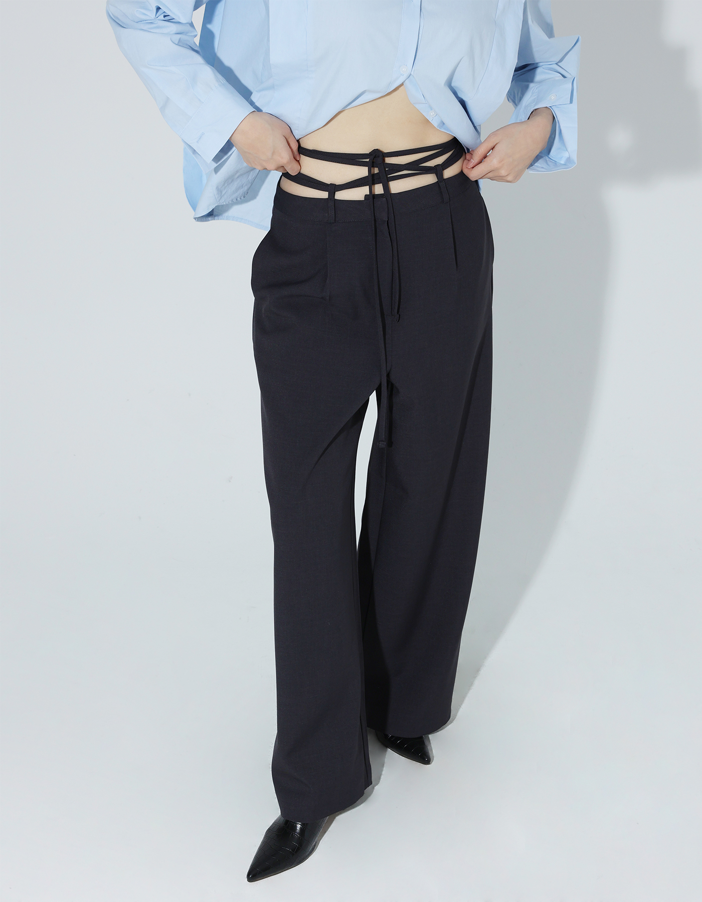Waist string point pants (2 Color)