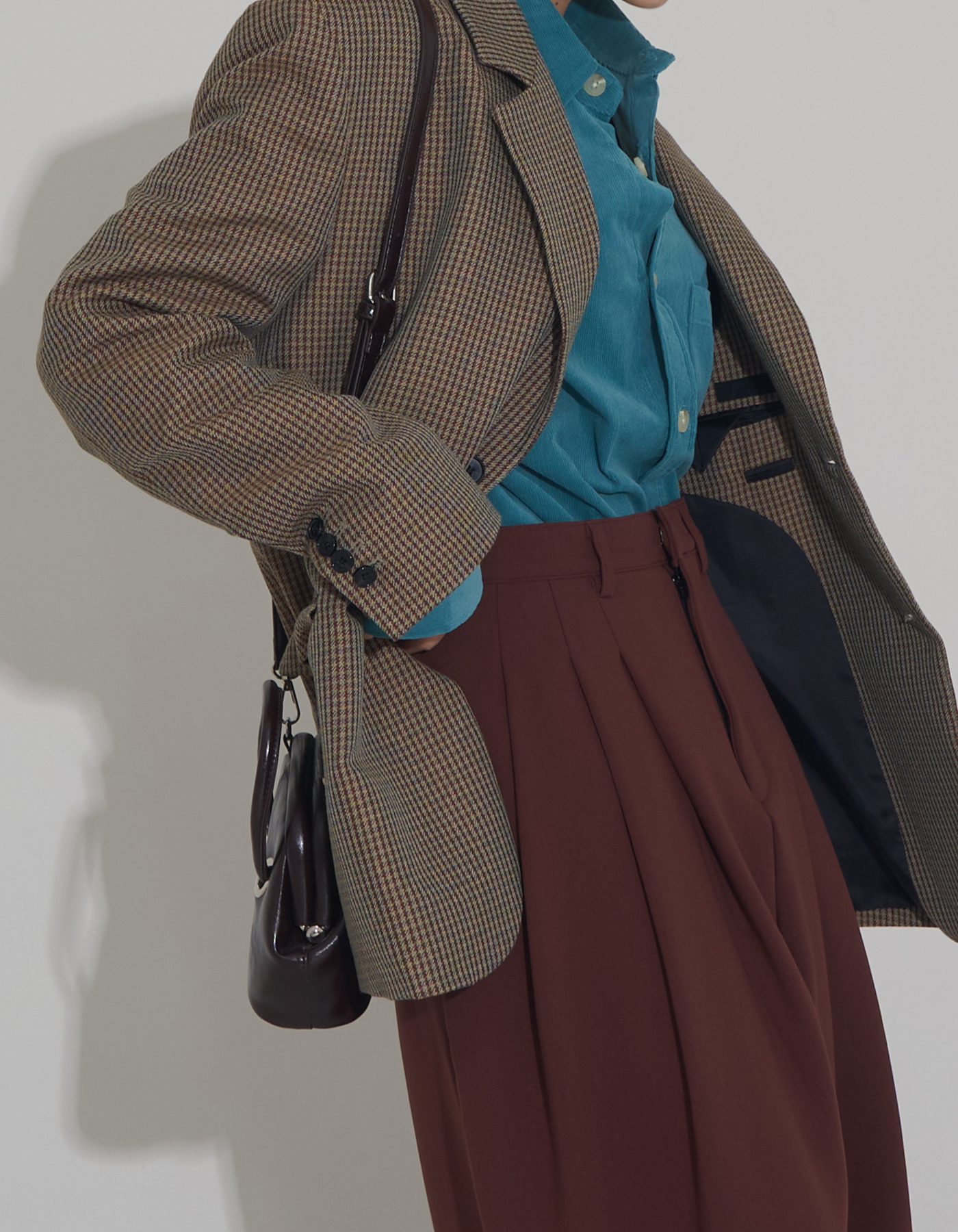Celona check brown jacket (1 Color)